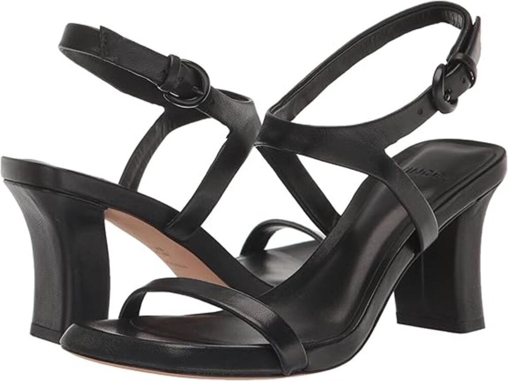 Vince Luella Leather Sandals Block Heel Square Toe Holidays Party Evening 6M